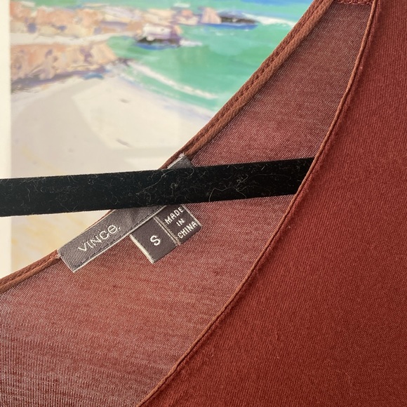 VINCE Long Sleeve Double V-Neck Top - Picture 3 of 3